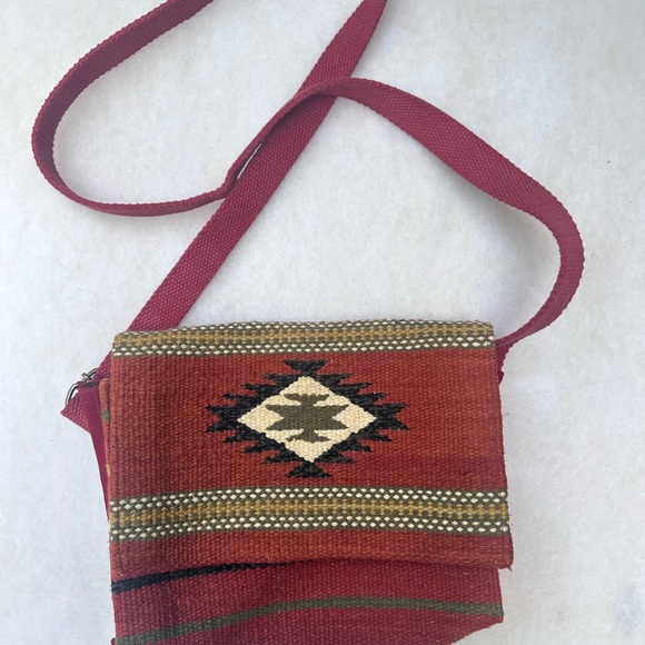 Crosstree Lane Crossbody Messenger Purse Adjustable Strap Aztec Serape Boho - Picture 1 of 12